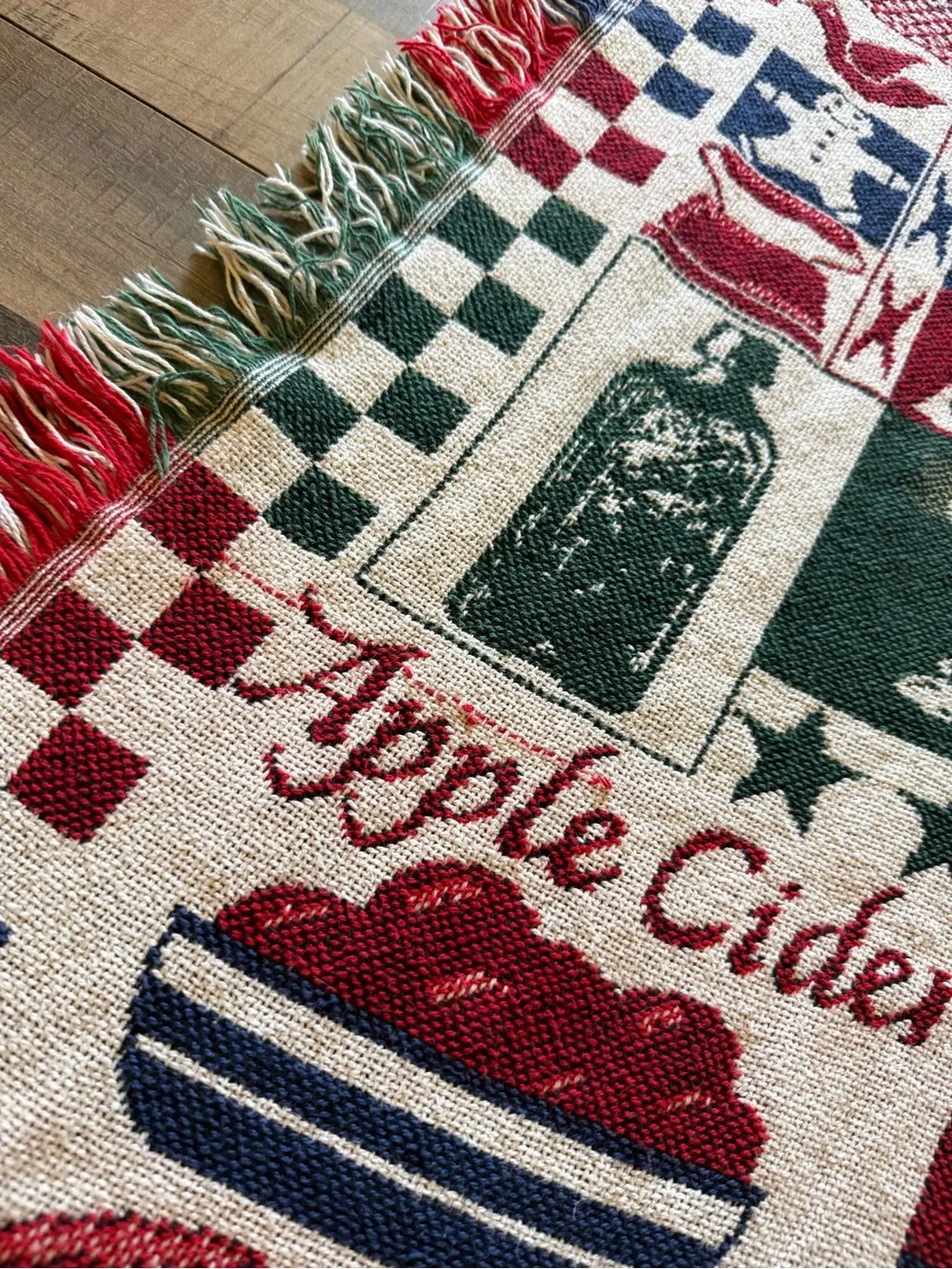 Grandmacore Americana duck, spices flag Woven Tapestry Throw Blanket.